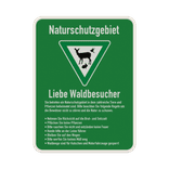 Schild Naturschutzgebiet, Regeln für Waldbesucher - reflektierend