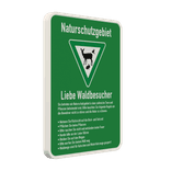 Schild Naturschutzgebiet, Regeln für Waldbesucher - reflektierend