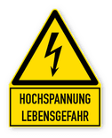 Schild Hochspannung Lebensgefahr - reflektierend