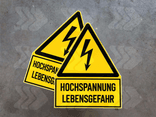 Schild Hochspannung Lebensgefahr - reflektierend