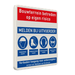 PBM bord voor bouwplaats of bouwterrein reflecterend