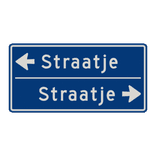 Straatnaambord 11 karakters 800x400 mm 2 regelig met pijl NEN 1772