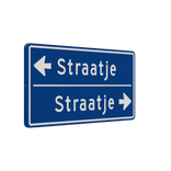 Straatnaambord 11 karakters 800x400 mm 2 regelig met pijl NEN 1772