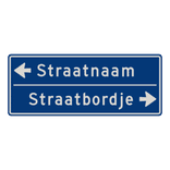 Straatnaambord 14 karakters 1000x400 mm 2 regelig met pijl NEN 1772