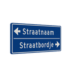 Straatnaambord 14 karakters 1000x400 mm 2 regelig met pijl NEN 1772