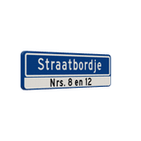 Straatnaambord 12 karakters 700x200 mm + huisnummers NEN 1772