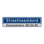 Straatnaambord 14 karakters 800x200 mm + Huisnummers NEN 1772