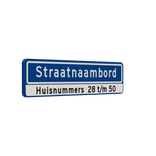Straatnaambord 14 karakters 800x200 mm + Huisnummers NEN 1772