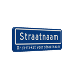 Straatnaambord 10 karakters 600x200 mm + ondertekst NEN 1772