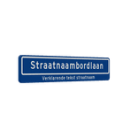 Straatnaambord 18 karakters 1000x200mm + ondertekst - reflecterend