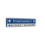 Straatnaambord 18 karakters 1000x200 mm met pijlen + Huisnummers NEN 1772