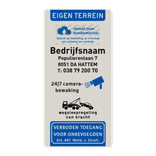 Bedrijfsbord met logo + camerabewaking, wegsleepregeling, verboden toegang - reflecterend