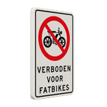 Verkeersbord verboden voor fatbikes - reflecterend