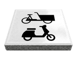 Stoeptegel bakfiets/scooter plaats (TS-ST_BFS) - 30x30cm met facetrand