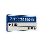 Straatnaambord 14 karakters 800x300 mm + 2 regelig huisnummers NEN 1772