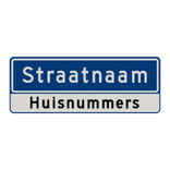 Straatnaambord 11 karakters 800x300mm 1 regelig + huisnummers NEN 1772