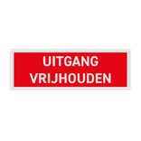 Bord of sticker uitgang vrijhouden (rood/wit) - reflecterend
