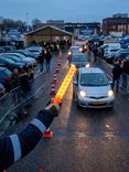 Verkeersregelaarslamp oranje LED, oplaadbaar - set 3 stuks inclusief koffer