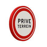 Verkeersbord prive terrein rond - reflecterend