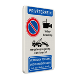 Bord privé terrein, verboden te parkeren - reflecterend (wegsleepreg