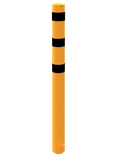 Rampaal Ø159x4,5mm staal verzinkt geel/zwart, lengte 2400mm - met grondanker