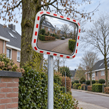 Verkeersspiegel TS-BSC rechthoek wit/rood - incl. beugel Ø60-76mm