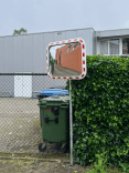 Verkeersspiegel TS-BSC rechthoek wit/rood - incl. beugel Ø60-76mm