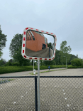Verkeersspiegel TS-BSC rechthoek wit/rood - incl. beugel Ø60-76mm