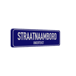 Straatnaambord aluminium DOR 800x200mm met ondertekst - type Binnenstad
