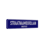 Straatnaambord aluminium DOR 1000x200mm met ondertekst - type Binnenstad