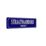 Straatnaambord aluminium DOR 800x200mm met ondertekst - type Binnenstad