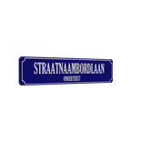 Straatnaambord aluminium DOR 1000x200mm met ondertekst - type Binnenstad
