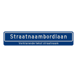 Straatnaambord 18 karakters 1000x200mm + ondertekst - reflecterend