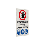 Werfbord verboden toegang met PBM pictogrammen - reflecterend
