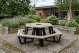 Picknicktafel rond - type Roma - Bicolor