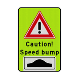 Verkeersbord caution, speed bump - reflecterend