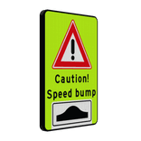 Verkeersbord caution, speed bump - reflecterend
