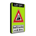 Waarschuwingsbord let op heftrucks - reflecterend