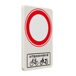 Verkeersbord gesloten voor verkeer uitgezonderd (brom)fietsers - reflecterend