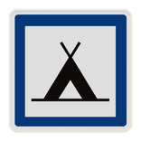 Panneau CE4a – Terrain de camping pour tentes