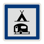 Panneau CE4c – Terrain de camping pour tentes, caravanes et autocaravanes