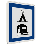 Panneau CE4c – Terrain de camping pour tentes, caravanes et autocaravanes