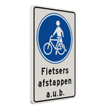 Verkeersbord fietsers afstappen - reflecterend