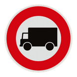 Panneau B8 – Accès interdit aux véhicules affectés au transport de marchandises