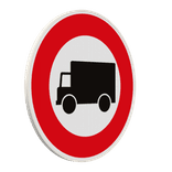 Panneau B8 – Accès interdit aux véhicules affectés au transport de marchandises