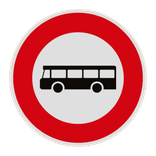 Panneau B9f – Accès interdit aux véhicules de transport en commun de personnes
