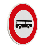 Panneau B9f – Accès interdit aux véhicules de transport en commun de personnes