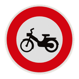 Panneau B9g – Accès interdit aux cyclomoteurs