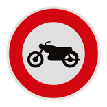Panneau B9h – Accès interdit aux motocyclettes et motocyclettes légères