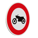 Panneau B9h – Accès interdit aux motocyclettes et motocyclettes légères